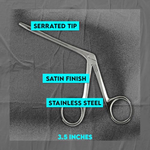 SE Stainless Steel Alligator Forceps, 3.5" - Durable, Serrated Tip for Precision Grasping in Hobbies, Crafts, Proffessionals, and DIYers - SPAF-3.5 - size: 3.5", style: Compact