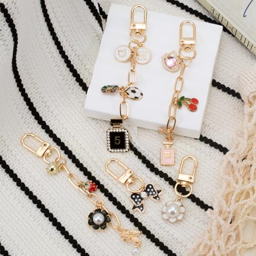 Hzopcw 20pcs Gold Keychain Making Kit, Key Ring Swivel Snap Hook Chains, Extender Keychain Bag Charm Kits for DIY Crafts Jewelry Making Handbag Purses - color: Gold-20pcs-A Style