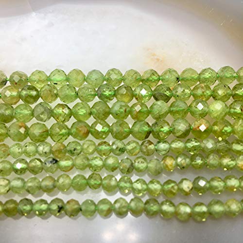 Natural Peridot Faceted Round Size 3mm 15.5" Strand