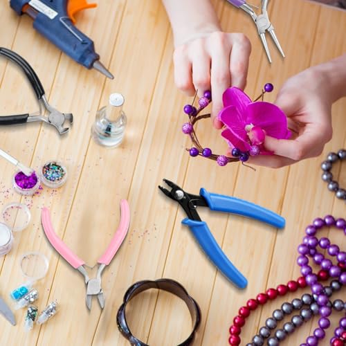 6 PcsJewelry Pliers Set, Include Needle Round Bent Nose Zipper Wire Cutter Looper Jewelry Pliersset, Wire Wrapping Tools for Jewelry Making Repair DIY Arts and Crafting, Jewelers Pliers Set - style: 6pcs-Mixed Color