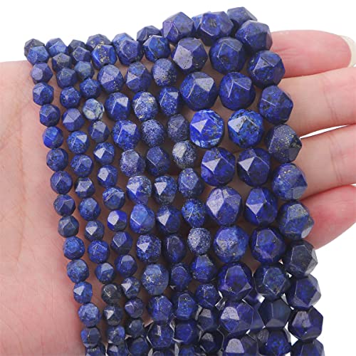 BEADIA Faceted Natural Lapis Lazuli Stone Round Beads 8mm 36cm/Strand for Jewelry Making - color: Lapis Lazuli, size: 8mm