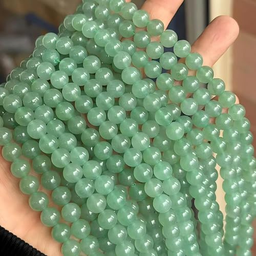 MJDCB Natural Stone Beads Green Aventurine Round Loose Beads for Jewelry Making DIY Bracelet Necklace (8mm) - color: Aventurine, size: 8mm