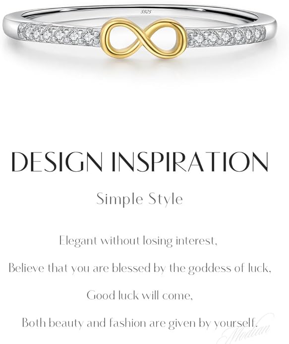 S925 Sterling Silver Infinity & Heart Pavé Ring for Women – Minimalist Twist Design, Everyday Stackable CZ Band, Casual Chic Jewelry
