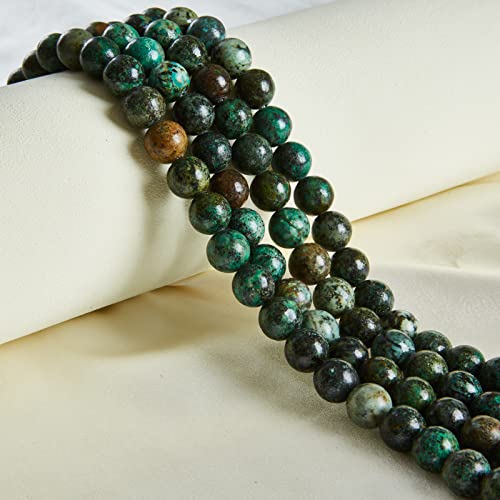 45pcs 8mm African Turquoise Beads Natural Gemstone Beads Round Loose Beads for Jewelry Making - color: African Turquoise, size: 8mm