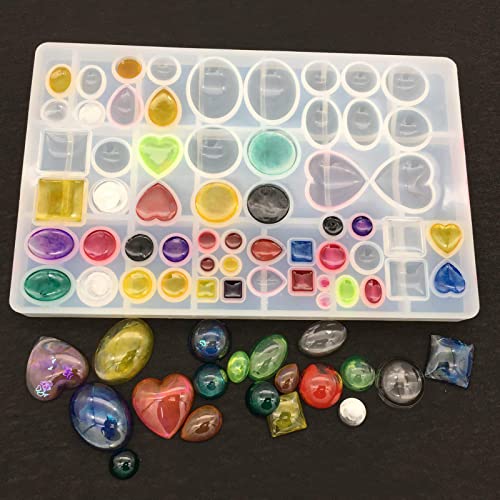 2 Pcs Gem Jewelry Casting Mold,Resin Jewelry Casting Molds for Making Earrings Jewelry Making Crafting Projects (Large) - color: mix-large