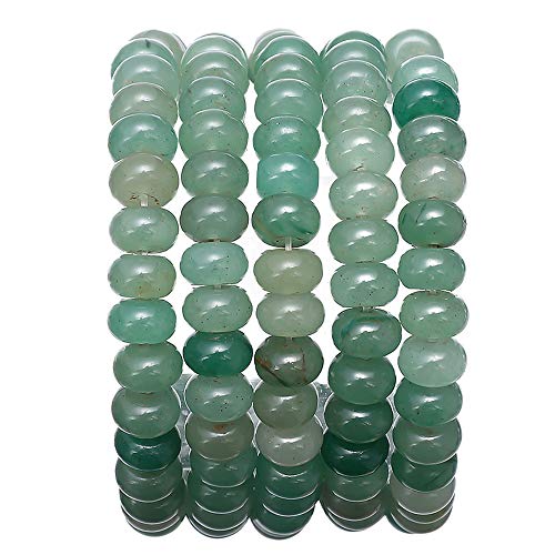 BEADIA Natural Green Aventurine Jade Stone Rondelle 5x8mm Loose Semi Gemstone Beads for Jewelry Making 38cm - color: Green Aventurine Jade Rondelle, size: 5x8mm