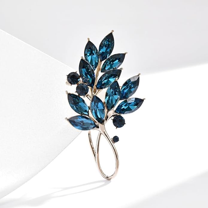 Leaf Brooches Rhinestone Freshwater Pearls Ginkgo Leaves Brooch Pin 18k Gold Plated Leaves Lapel Pins Jewelry Valentine's Day Birthday Gifts for Women Girls