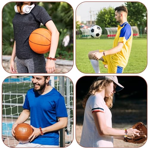 Ouligay 70pcs Sports Beads, 12mm Basketball Baseball Volleyball Football Tennis Softball Beads, Acrylic Beads for Crafts Bracelets Necklace Pendants(7 Styles 10pcs Each)