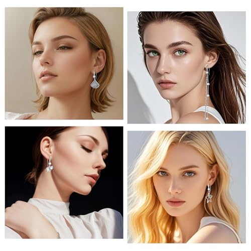 220PCS Earring Findings for Jewelry Making, Silver Earring Hooks with Cubic Zirconia Hypoallergenic Fish Hooks for DIY Earrings - color: Silver-Big Cubic Zirconia Earring Hooks