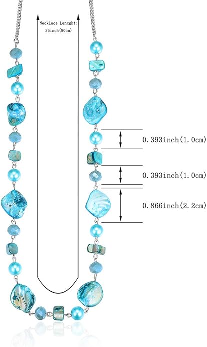 PEARL&CLUB Long Beaded Necklaces For Women - Sweater Chain Fashion Jewelry Necklace Gifts For Women