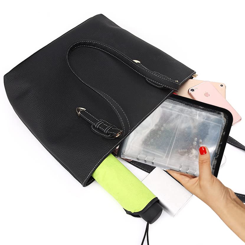 Bracelet Holder Travel Jewelry Organizer Case Transparent Jewelry Storage Book for Earring Necklace Ring with Small Clear Zippered Pouch - color: Black,48 PCS Large Bags