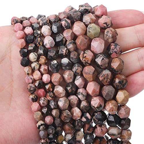 BEADIA Faceted Natural Rhodochrosite Stone Round Beads 10mm 36cm/Strand for Jewelry Making - color: Rhodochrosite, size: 10mm