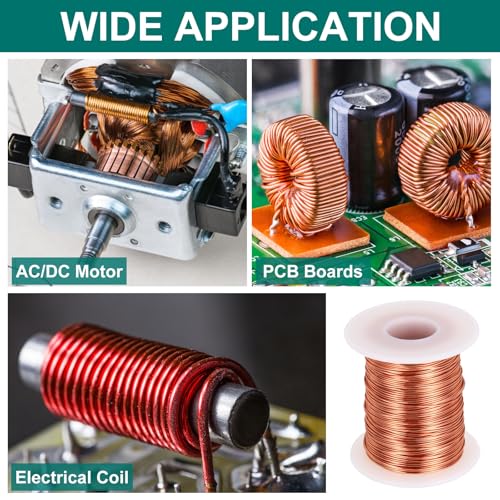 MECCANIXITY 22 AWG Magnet Wire, 22 Gauge Enameled Copper Wire, 8 oz Magnetic Coil Wire for Transformer, Motor, Electric, 155C(311F) - size: 22AWG