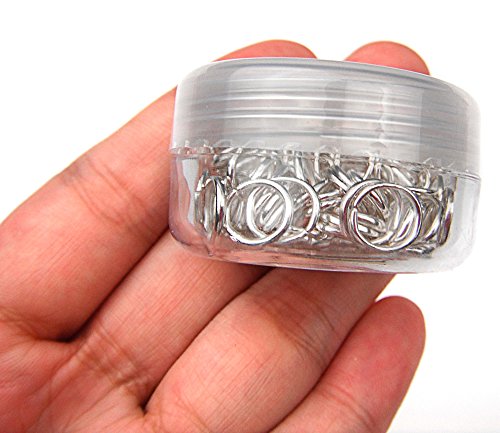 ALL in ONE 16 Gram/100pcs 8mm Silver Plated Open Jump Ring with 10 Gram Storage Box - color: Sliver, size: 8mm