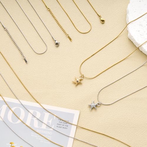 12 Pcs Snake Link Chain Stainless Steel Necklace Bulk Silver Necklace Chain for Jewelry Making - color: Silver Snake, size: 20 inches