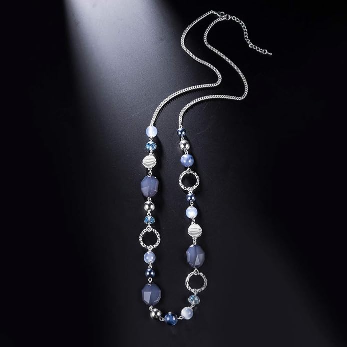 PEARL&CLUB Long Beaded Necklaces For Women - Sweater Chain Fashion Jewelry Necklace Gifts For Women