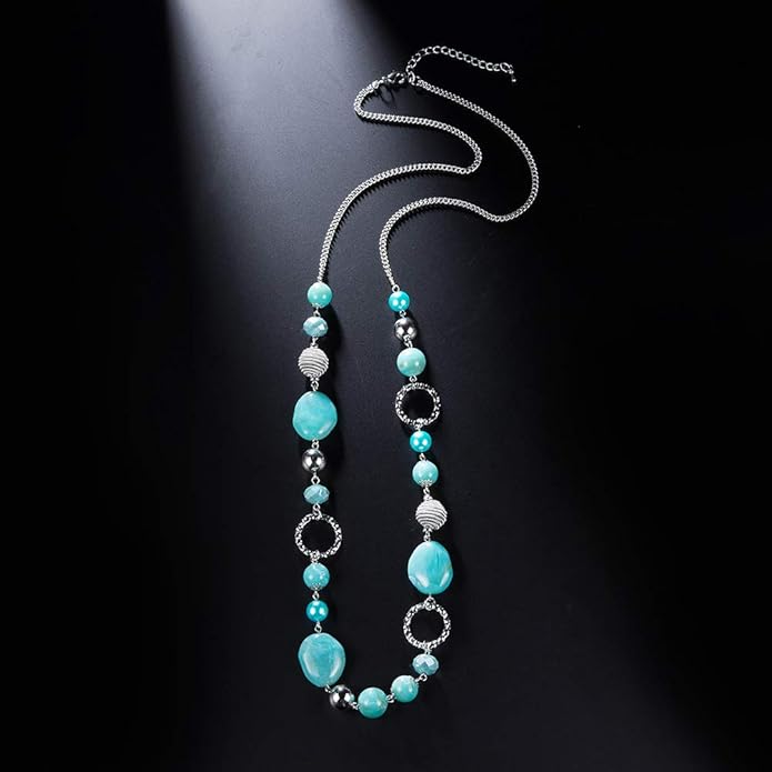 PEARL&CLUB Long Beaded Necklaces For Women - Sweater Chain Fashion Jewelry Necklace Gifts For Women