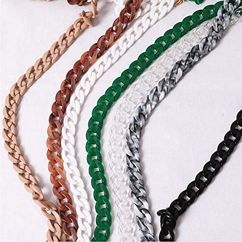 Aumey Clear White Black Brown Acrylic Chain Clutch Purse Strap Handles Bag Handbag Purse Replacement Chains 40 Inches - color: White