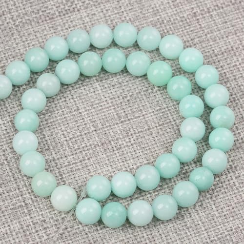160PCS 4MM Natural Stone Amazonite Chalcedony Loose Beads for Jewelry Making DIY Bracelet Necklace 2 Strands - color: Amazonite Chalcedony, size: 4mm (2 strands)