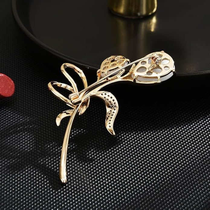 Flower Brooch Pin Rhinestones Pearl Flower Brooches Floral Pin Jewelry for Women Girls