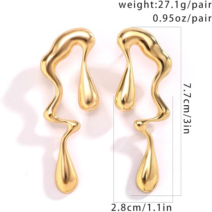 Irregular WaterDrop Earrings, Melted Liquid Irregular Stainless Steel Earrings, Embrace Minimalist Earrings, Statement Earrings for Women