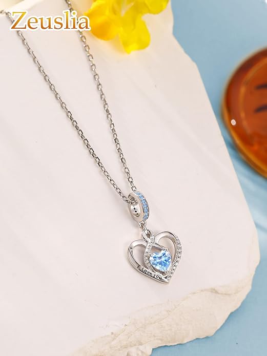 Heart Birthstone Charms for Bracelets, 925 Sterling Silver Women Bead Charms for Charm Bracelets Necklace, Mother's Day Birthday Anniversary Jewelry Gifts for Wife Mom Grandma Daughter