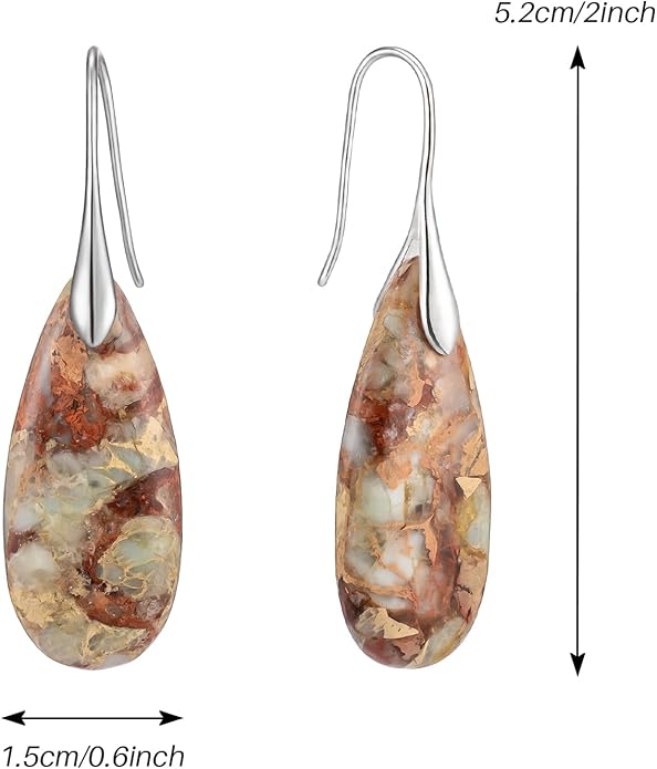 SELOVO Stone Fishhook Dangle Drop Earrings Statement Earrings for Women Stone