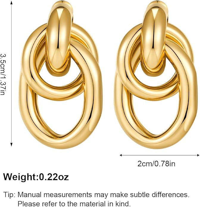 Gold Geometric Drop Dangle Earrings for Women Long Link Dangle Earrings Jewelry Gift