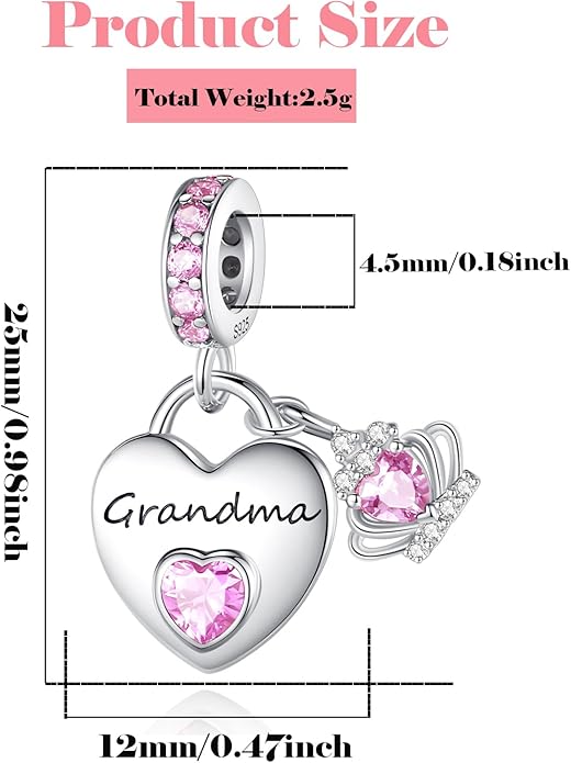Family Charms for Charms Bracelet: 925 Sterling Silver Heart Dangle Charms for Bracelets and Necklaces, Birthday Mother's Day Christmas Jewelry Gifts For Women.