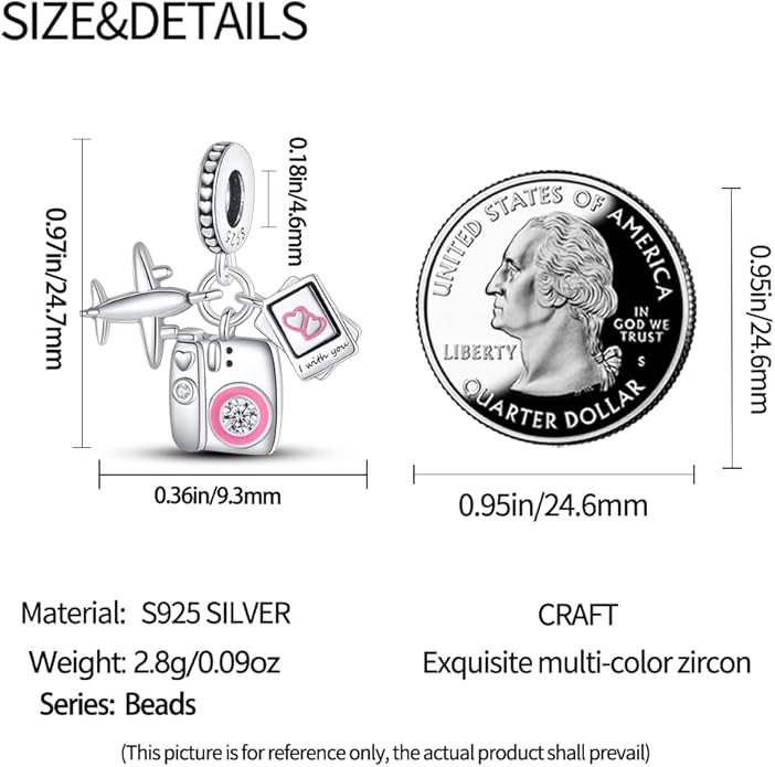 LIGHTDOG 925 Sterling Silver Charm fits Pandora Charm Bracelet Necklaces Pendant Bead Charms Jewelry Gift for Women Family Friends