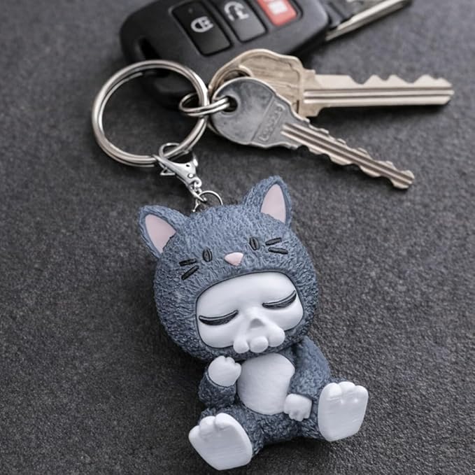 Chatelet Skull Panda Keychain Figurine | Cute Panda Skull Bag Charm | Collectible Keytag for Backpacks, Purses & Keys