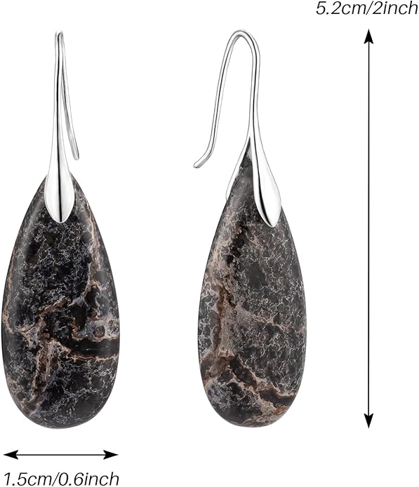 SELOVO Stone Fishhook Dangle Drop Earrings Statement Earrings for Women Stone