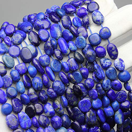 MJDCB Natural Irregular Shape Stone Beads 6-8mm Lapis Lazuli Gemstone Energy Cured for Jewelry Making Bracelet Necklaces - color: Lapis lazuli