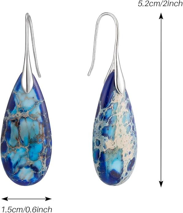 SELOVO Stone Fishhook Dangle Drop Earrings Statement Earrings for Women Stone