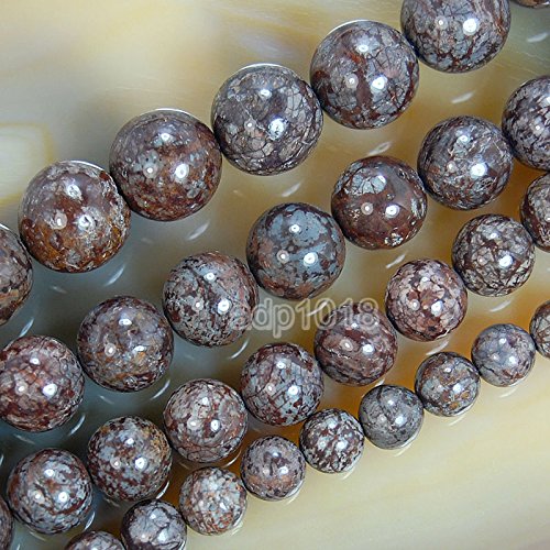 Wholesale Smooth Natural Gemstone Round Loose Beads 15" 4mm 6mm 8mm 10mm 12mm (4mm, Coffee Jasper) - color: Coffee Jasper, size: 4mm