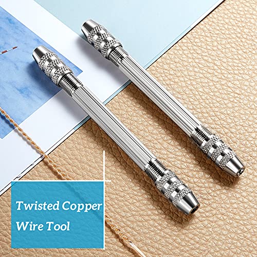 Zhehao 3 Pieces Jewelry Making Pliers Tool Set Diagonal Side Cutting Pliers Double-ended Pin Vise Wire Twisting Tools Antique Jewelry Accessories for DIY Craft Hand Making Winding Copper Wire