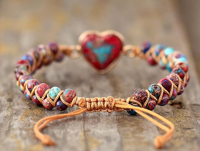 ZOSOJONA Women Handmade Boho Wrap Bracelets Natural Stone Variety Beads Strand Bracelet