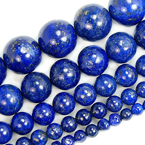 Wholesale Smooth Natural Gemstone Round Loose Beads 15" 4mm 6mm 8mm 10mm 12mm (4mm, Lapis) - color: Lapis, size: 4mm