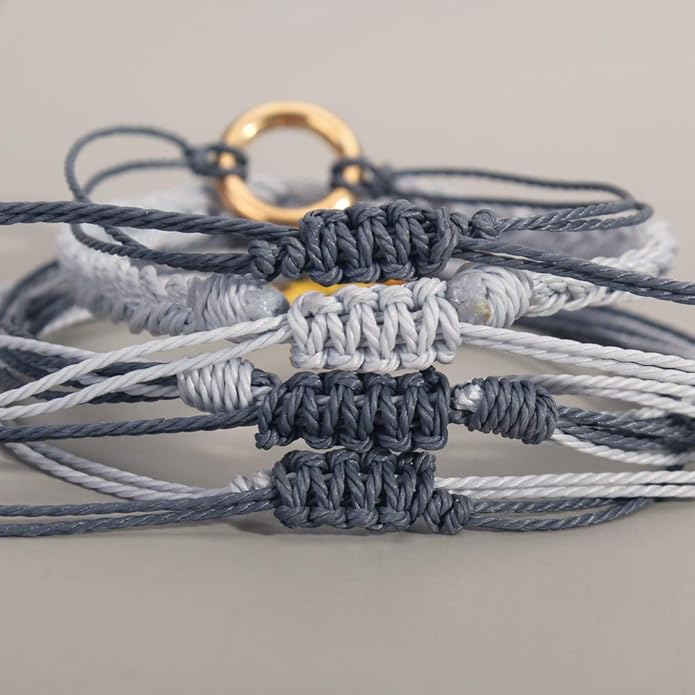 FANCY SHINY Sunflower String Bracelet Boho Braided Rope Wrap Bracelets Cute Summer Beach Surfer Jewelry for Women