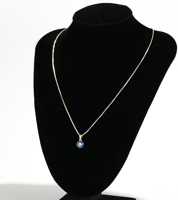 Evil Eye Necklace for Women 14K Gold Plated Delicate Necklaces Blue White CZ Diamond Pendant Necklace Cute Boho Tiny Evil Eye Lucky Protection Jewelry Gift for Women