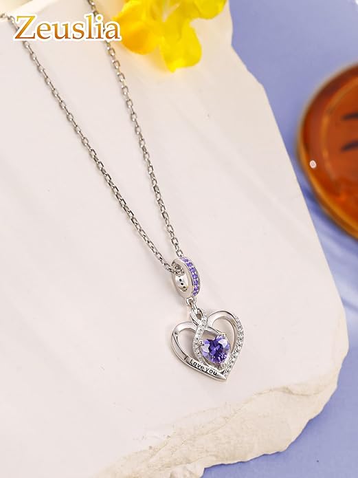 Heart Birthstone Charms for Bracelets, 925 Sterling Silver Women Bead Charms for Charm Bracelets Necklace, Mother's Day Birthday Anniversary Jewelry Gifts for Wife Mom Grandma Daughter