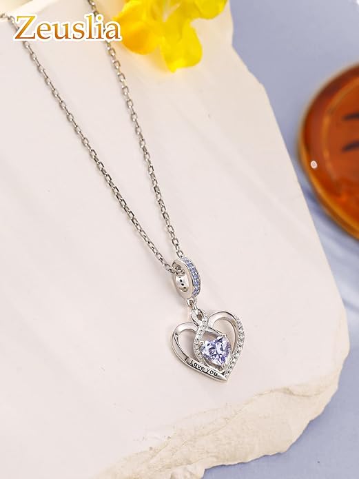 Heart Birthstone Charms for Bracelets, 925 Sterling Silver Women Bead Charms for Charm Bracelets Necklace, Mother's Day Birthday Anniversary Jewelry Gifts for Wife Mom Grandma Daughter