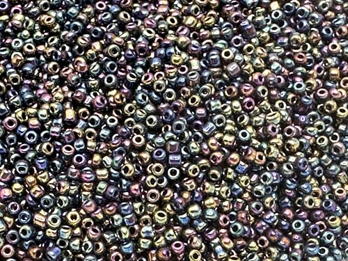 Seed Beads Size:11/0 50 gr / 1.76 oz (Black Iridescent/Eggplant) - color: Black Iridescent/ Eggplant