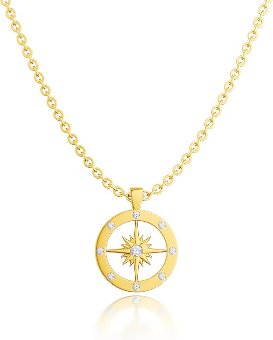 CHESKY Layered Necklaces for Women Trendy, Dainty 14k Gold Plated Pendant Necklace Layering Necklace for Women Non Tarnish Hypoallergenic Sun Gold Necklace Stack Gold Jewelry for Women Gifts