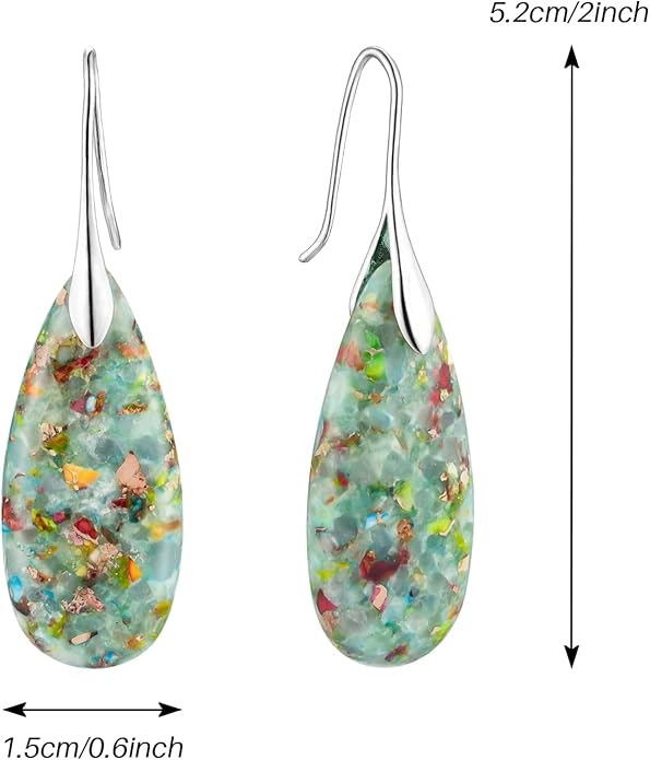 SELOVO Stone Fishhook Dangle Drop Earrings Statement Earrings for Women Stone