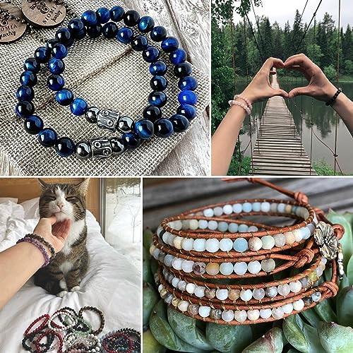 35pcs 10mm Natural Blue Rain Flower Gemstone Beads Energy Healing Crystal Round Loose Stone Beads for Jewelry Making, DIY Bracelets Necklaces - color: Blue Rain Flower, size: 10mm