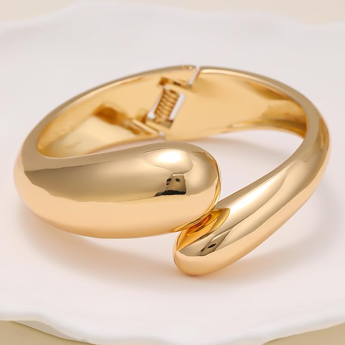 14K Gold Plated Chunky Cuff Bracelet for Women Non Tarnish Stainles Bracelet for women fashion jewelry