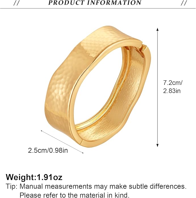 Wide Chunky Gold Cuff Bracelets for Women - Open Cuff Bangles Adjustable Wrist Bracelets, Statement Jewelry Gifts for Women