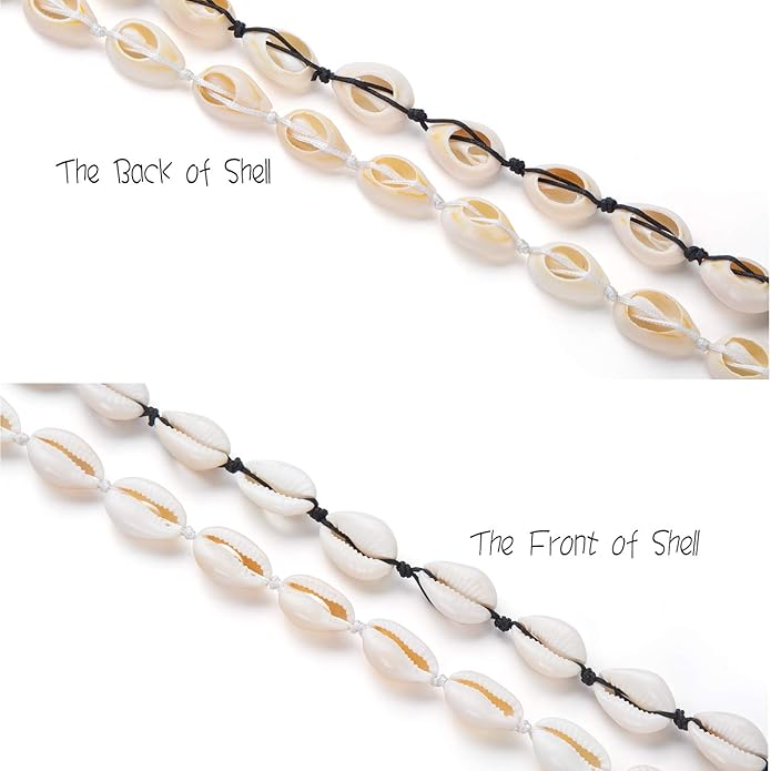 Nackiy Handmade Sea Shell Necklace for Women Summer Adjustable Natural Shell Collar Necklace