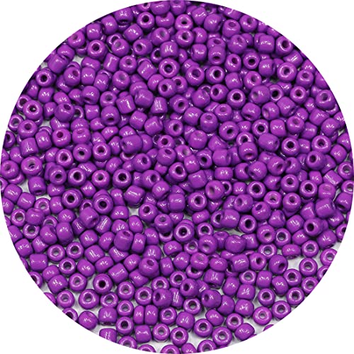 Bala&Fillic Dark Purple Color 4mm Seed Beads About 1200pcs/100Grams in Bag, 6/0 Glass Craft Beads for Making Bracelet and Necklace (Dark Purple) - color: Dark Purple -4mm